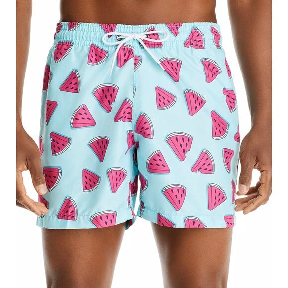 NWT runks Surf & Swim Co. Watermelon Sano Printed Swim Trunks size small - Picture 1 of 11